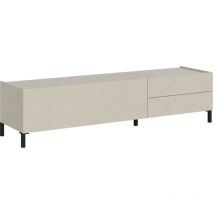 Bob Gardens - Meuble tv 1 abattant/2 tiroirs 160x42x40 cm Solaria cachemire