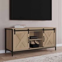 Porta TV 113 cm 2 porte scorrevoli QUEBEC design industriale