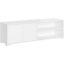 Bob Gardens - Meuble tv 2 portes avec compartiment ouvert 150x40x40 cm Lumina blanc brillant