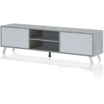 Oresteluchetta - Porta tv 2 ante effetto legno bianca cm. H.49 x L.180 x P.40