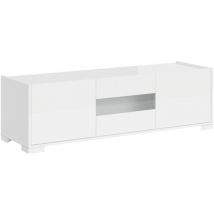 Bob Gardens - Meuble tv 3 portes 130x40x40 cm Reflexo blanc brillant