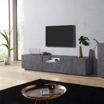 Montefioredesign - Porta Tv 4 ante e 1 cassetto linea Virgola in Ardesia