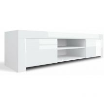 Les Tendances - Mobile tv 2 Porte e 2 Ripiani Aperti 190x50x45cm tft Amber Bianco Lucido