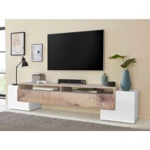 Rima - Porta tv con ribalta e 2 ante Eros linea Comat in finitura Pero