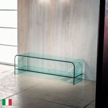 Porta TV in Vetro Curvato Trasparente L 120 Made in Italy - Tube 120