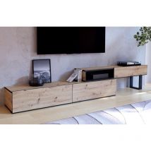 Bissolo Casa - porta tv kaelon in laminato naturale e nero