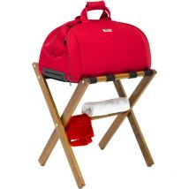 Portavaligie con cinghie Noce porta abito stiracalzoni indossatore legno servo muto pieghevole appendiabiti per camera da letto vestiti gruccia