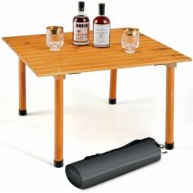 Portable Camping Table Folding Picnic Table with Carrying Bag & Roll-up Tabletop
