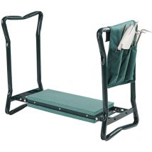 Trueshopping - Portable Folding Gardening Kneeler Seat Stool Cushion Knee Pad & Garden Tool Set - Green