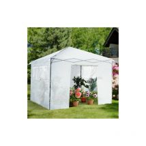 Portable Garden Greenhouse Walk-in Gardening Greenhouse Roll-up Door 4 Windows