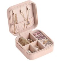 Portable Jewellery Box Organizer Travel Boxes Jewelry Ornaments Storage Case(Pink)