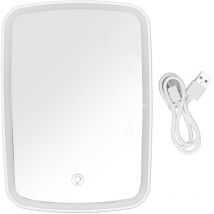 Portable Lighted Beauty Mirror 3 Color LED 2400mAh USB Micro 5V Stepless Dimming Touch Switch Rechargeable Makeup Mirror for Women