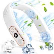 Fortuneville - Portable Neck Fan 4000mAh Bladeless Neck Fan with 3 Adjustable Speeds,Digital Display Personal Fan for Home Office Travel Sports