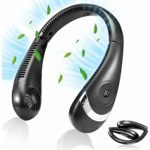 Portable Neck Fan - usb Neck Fan Rechargeable 5000mAh Battery, Foldable Headphones Necklace Fan with led Power Display for Travel Camping