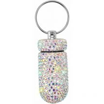 Portable Pilulier Pilulier Étanche Pilulier avec Porte-clés Bling Pilulier Boîte De Médecine Distributeur De Stockage De Bouteilles pour Le Camping
