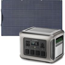 Portable Power Station, Solar Generator 2016Wh LiFePO4 with 100W Flexible Monocrystalline Solar Panel for rv, Home Backup, Emergency, Outdoor Camping