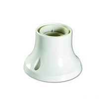 Electraline - Portalámparas para bombilla E27, blanco recto