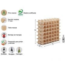 Portabottiglie evolutivo Rioja per 36 bottiglie di Astigarraga in pino massiccio