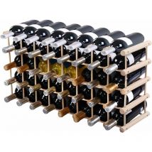 Portabottiglie Scaffale di Vino Portavino in Legno di Pino da 40 Bottiglie Legno naturale 102,5x24x33cm - Goplus