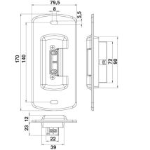 Gâche Électrique Réversible En Applique Pour Portillon Ip65 Finition: Blanc Ral 9010 - Portac