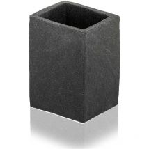 Metaform - Portacepillos pizarra de encimera de poliresina accesorios para baño mod. Syl