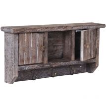 Portachiavi attaccapanni mensola pensile HHG-461 legno di paulonia marrone