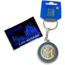 Portachiavi in morbida gomma f.c. inter e cartolina milano è