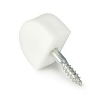 Brico - Pack 100 Soportes Hembrilla Fabricado en Plástico Acabado en Blanco 100 Unidades -