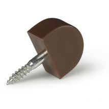 Brico - Pack 100 Soportes Hembrilla Fabricado en Plástico Acabado en Marrón 100 Unidades -