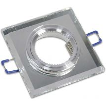 Portafaretto a incasso quadrato in vetro effetto specchio porta faretto per controsoffittatura illuminazione luce foro 60 mm