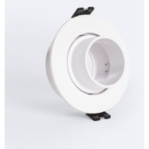 Portafaretto Downlight Circolare Regolabile Basso ugr Lampadina led GU10 / GU5.3 Foro Ø75 mm Suefix Bianco