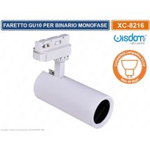 Portafaretto led per binario monofase compatibile lampadine GU10 di colore bianco