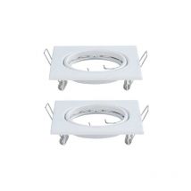 V-tac VT-817 Portafaretto da incasso orientabile quadrato metallo bianco per lampadine GU10-GU5.3 set 2 pezzi - sku 8941