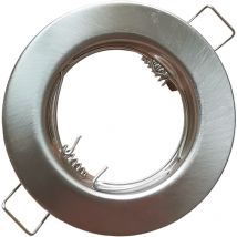 Portafaretto Tondo Acciaio satinato fisso da incasso soffitto cartongesso per led GU10