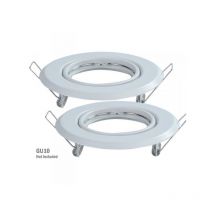 2 pz Porta Faretti Led GU10 MR16 Rotondo Orientabile Con Molla Colore Bianco SKU-8938