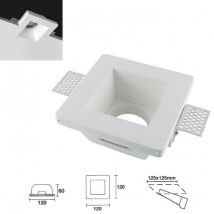 Portafaretto quadrato alto in gesso a scomparsa da incasso per lampade led gu10