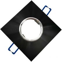 Portafaretto Quadrato Fisso da incasso soffitto cartongesso ultra slim per lampadine led GU10 MR16 Nero