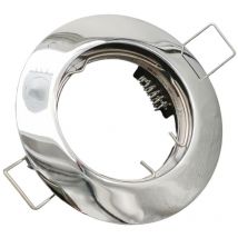 Portafaretto Tondo Acciaio cromato Argento lucido fisso da incasso cartongesso per lampadina led GU10 MR16