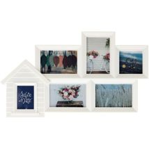 Portafoto casetta a 6 posti – 56 x 2 x H 33 cm – MDF – Arredo casa