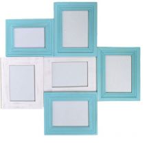 Vacchetti - Portafoto muro legno multiplo 6p cm60x3h63,2