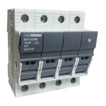 Portafusibles Italweber bch para fusibles 10,3 x 38 mm 3P+N 2303138