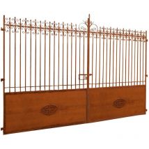Portail extérieur en fer 400x272x8 cm Portail en fer forgé finition antique Pièce unique Portail de jardin extérieur