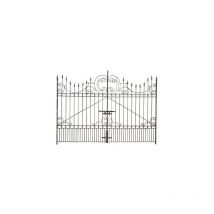Portail extérieur en fer forgé 410x298x10 cm Portail finition antique Grand portail de jardin en fer Pièce décorative unique