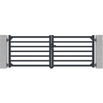 Portail aluminium battant antelao 300x110cm gris
