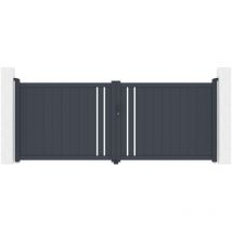 Portail aluminium battant 3,5m giona 350x140cm gris