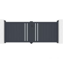Portail aluminium battant 3m giona 300x120cm gris