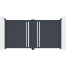 Portail aluminium battant 3m GIONA 300x160cm gris