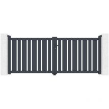 Portail aluminium battant 3m veymont 300x120cm gris