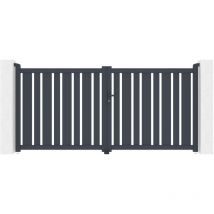 Portail aluminium battant 3m veymont 300x140cm gris