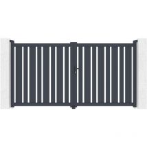 Portail aluminium battant 3m veymont 300x160cm gris